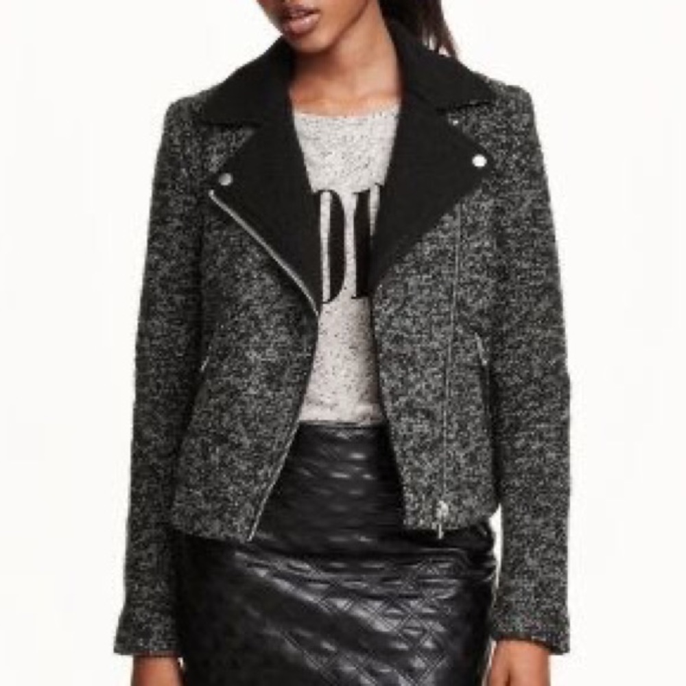 H&M WOOL BLEND BIKER JACKET